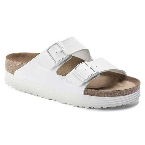 Birkenstock Arizona Platform Vegan - White- Medium/Narrow 1 Birkenstock Arizona Platform Vegan - White- Medium/Narrow
