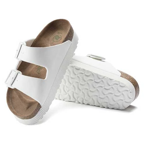 Birkenstock Arizona Platform Vegan - White- Medium/Narrow 3 Birkenstock Arizona Platform Vegan - White- Medium/Narrow - Image 3