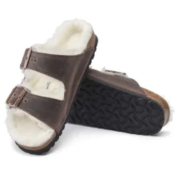 Birkenstock Arizona Shearling Sandal - Habana Natural- Medium/Narrow -Soccer Shoes Shop 1021049 sole