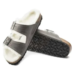 Birkenstock Arizona Shearling Sandals - Iron Natural- Medium/Narrow 14 Birkenstock Arizona Shearling Sandals - Iron Natural- Medium/Narrow -Soccer Shoes Shop 1021067 sole