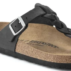Birkenstock Gizeh Braid Suede Black Oil Leather- Regular/Wide -Soccer Shoes Shop 1021349 detail 1