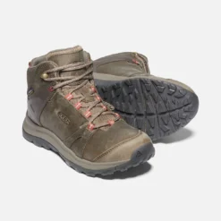 Keen Women's Terradora II Leather Mid Waterproof Boots - Brindle/Redwood - Regular (B) -Soccer Shoes Shop 1023728 PPS PDP