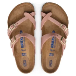 Birkenstock Women's Mayari NuBuck Soft Footbed - Old Rose- Regular/Wide -Soccer Shoes Shop 1023964 top