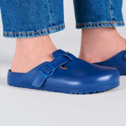 Birkenstock Women's Boston EVA Clog - Navy - Medium/Narrow -Soccer Shoes Shop 1026216 f closeup m