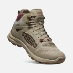 Keen Women's Terradora Flex Mid WP Hiking Boot - Plaza Taupe/Windsor Wine - Regular (B) -Soccer Shoes Shop 1026878 3Q PDP