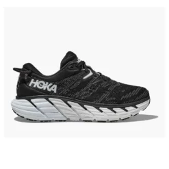 Hoka Women's Gaviota 4 Running Shoe - Black/White - Wide (D)