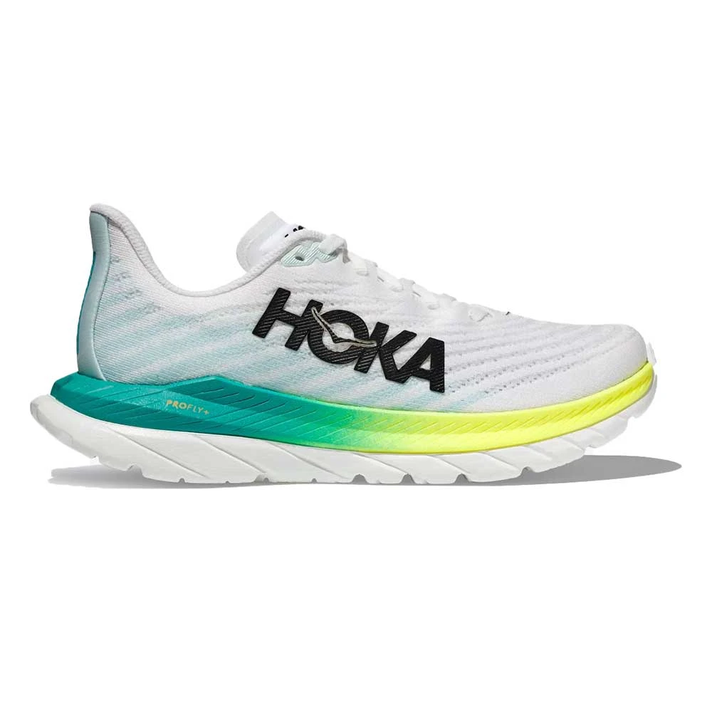 Hoka Women's Mach 5 Running Shoe - White/Blue Glass - Regular (B) 1 Hoka Women's Mach 5 Running Shoe - White/Blue Glass - Regular (B)