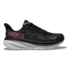 Hoka Women's Clifton 9 Running Shoe - Black/Rose Gold - Wide (D)
