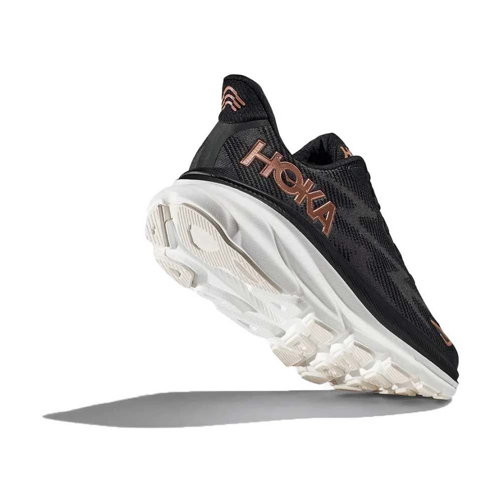 Hoka Women's Clifton 9 Running Shoe - Black/Rose Gold - Wide (D) 4 Hoka Women's Clifton 9 Running Shoe - Black/Rose Gold - Wide (D) - Image 4