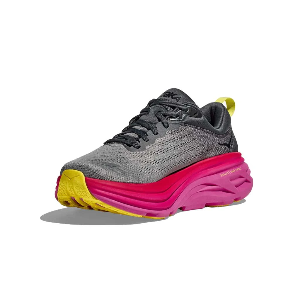 Hoka Women's Bondi 8 Running Shoe- Castlerock/Strawberry- Regular (B) 2 Hoka Women's Bondi 8 Running Shoe- Castlerock/Strawberry- Regular (B) - Image 2