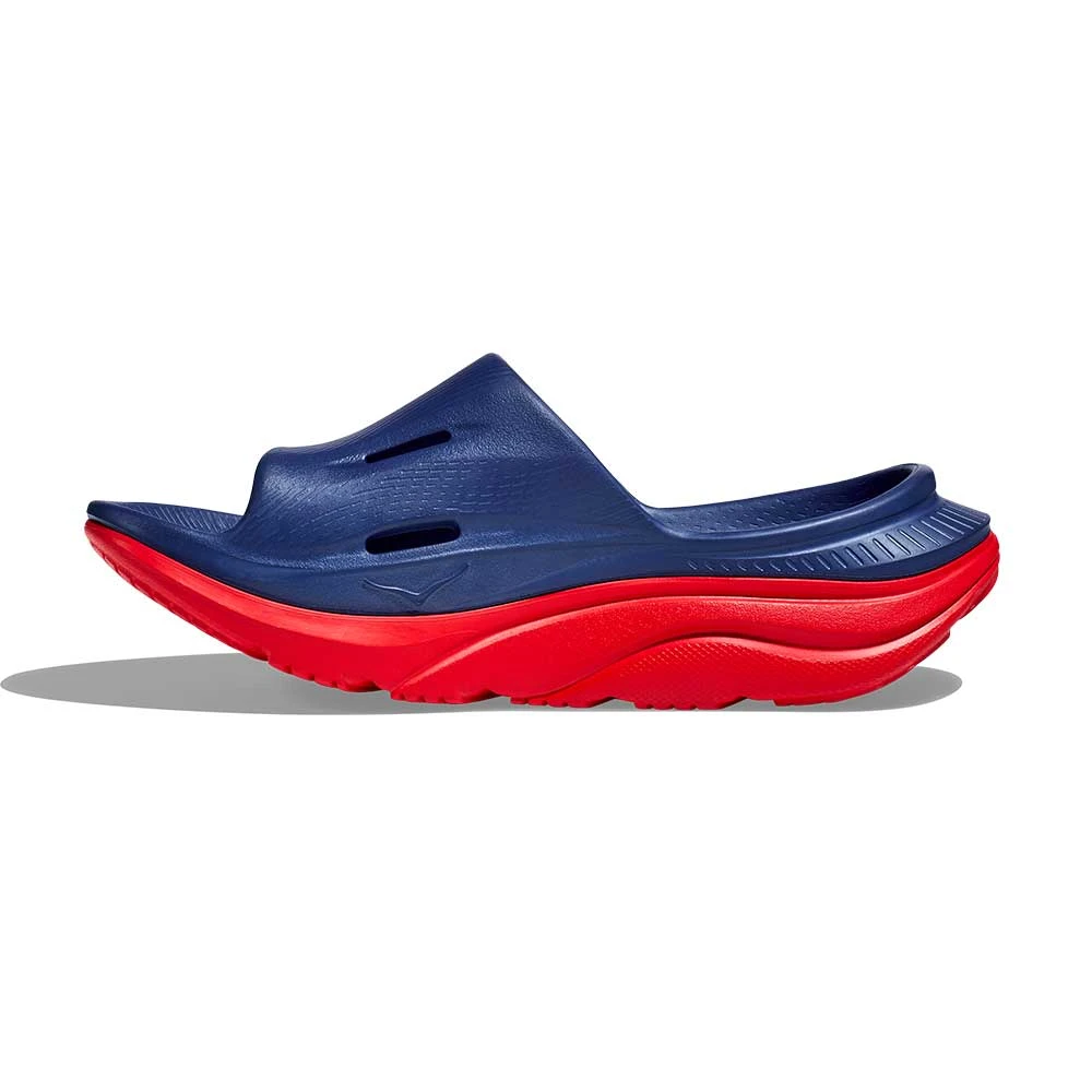 Hoka Unisex Ora Recovery Slide 3 - Bellwether Blue/Red Alert - Regular (D) 3 Hoka Unisex Ora Recovery Slide 3 - Bellwether Blue/Red Alert - Regular (D) - Image 3