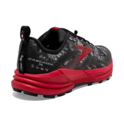 BROOKS Women's Cascadia 16 Trail Shoe - Black/Grey/Red- Regular (B) -Soccer Shoes Shop 120363 008 H Cascadia 16