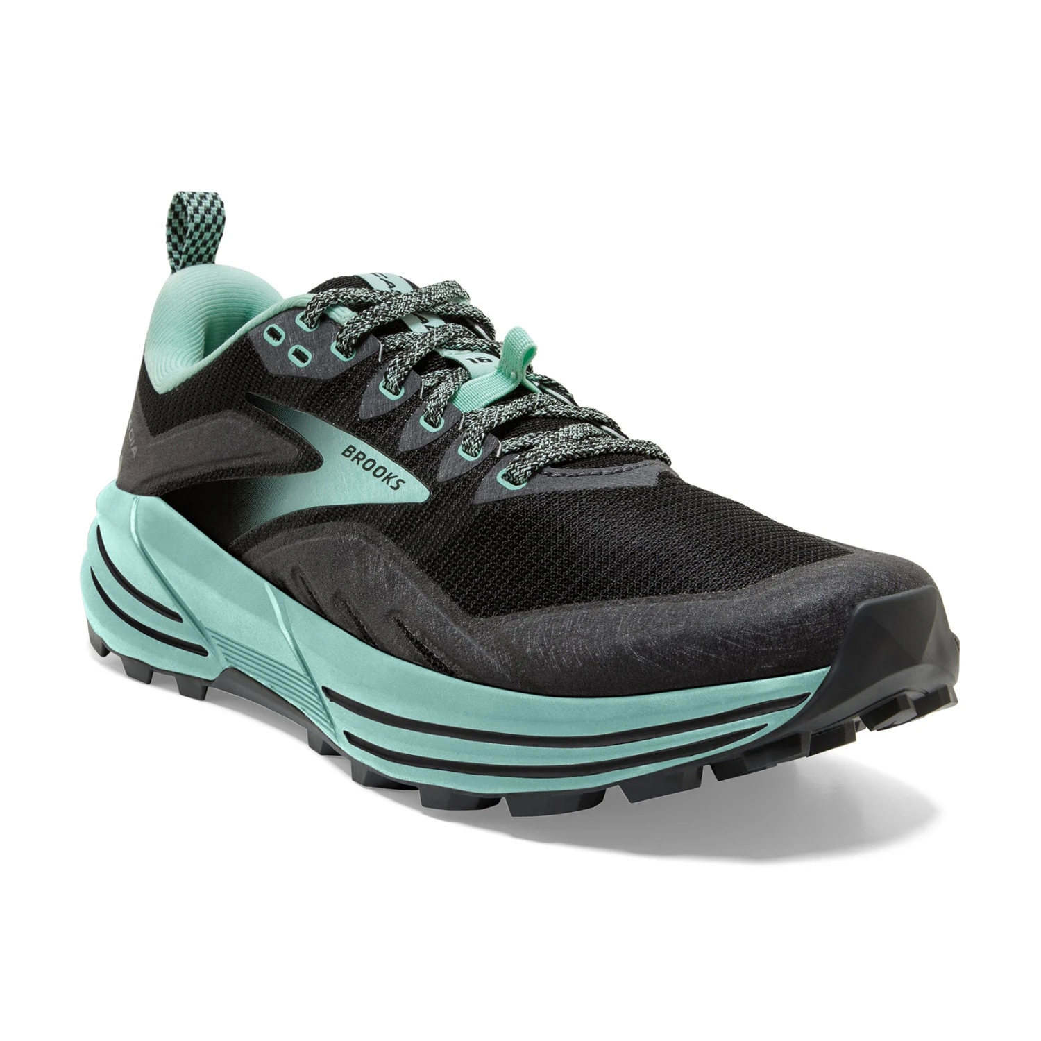 BROOKS Women's Cascadia 16 Trail Running Shoes - Black/Ebony/Yucca - Regular (B) 3 BROOKS Women's Cascadia 16 Trail Running Shoes - Black/Ebony/Yucca - Regular (B) - Image 3