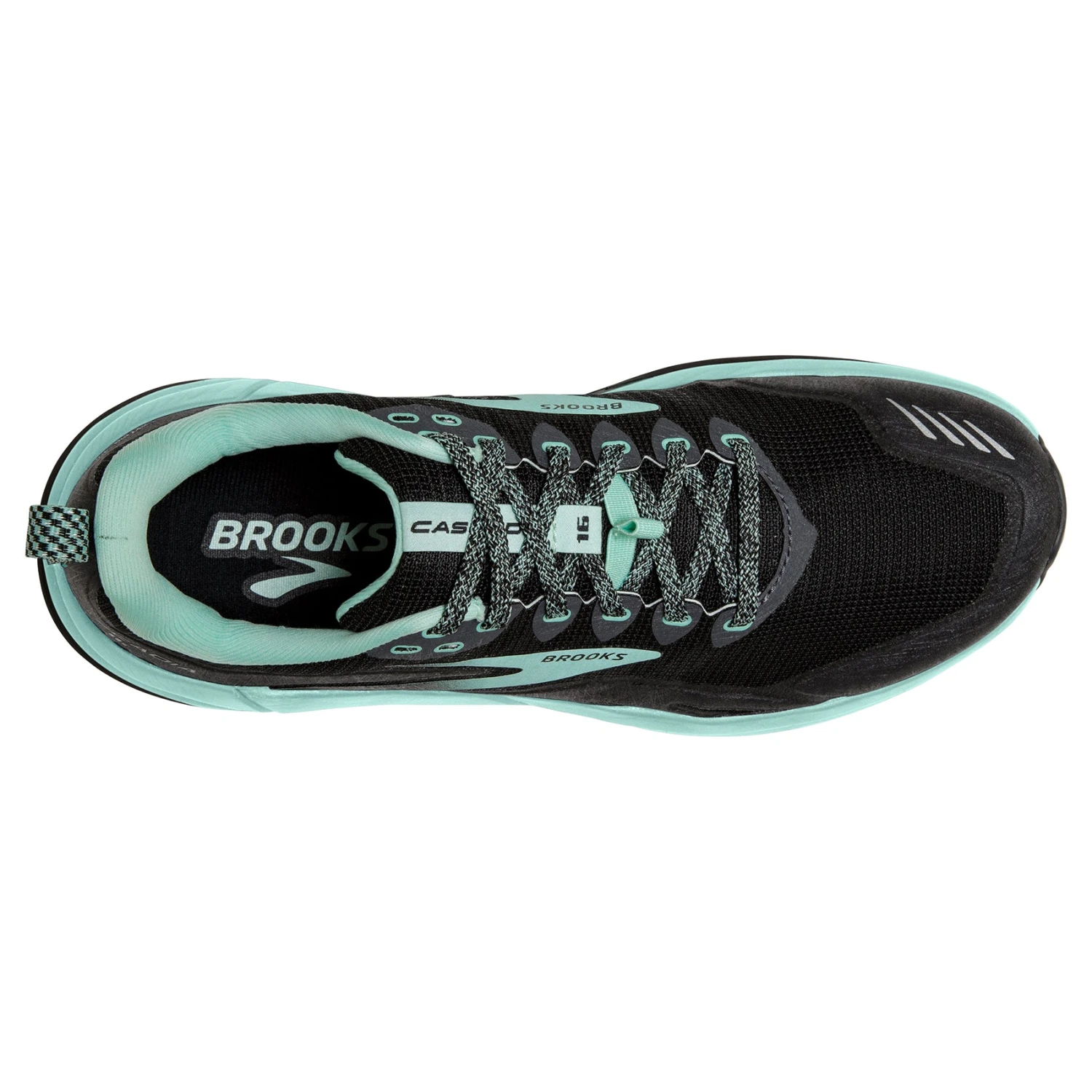 BROOKS Women's Cascadia 16 Trail Running Shoes - Black/Ebony/Yucca - Regular (B) 5 BROOKS Women's Cascadia 16 Trail Running Shoes - Black/Ebony/Yucca - Regular (B) - Image 5