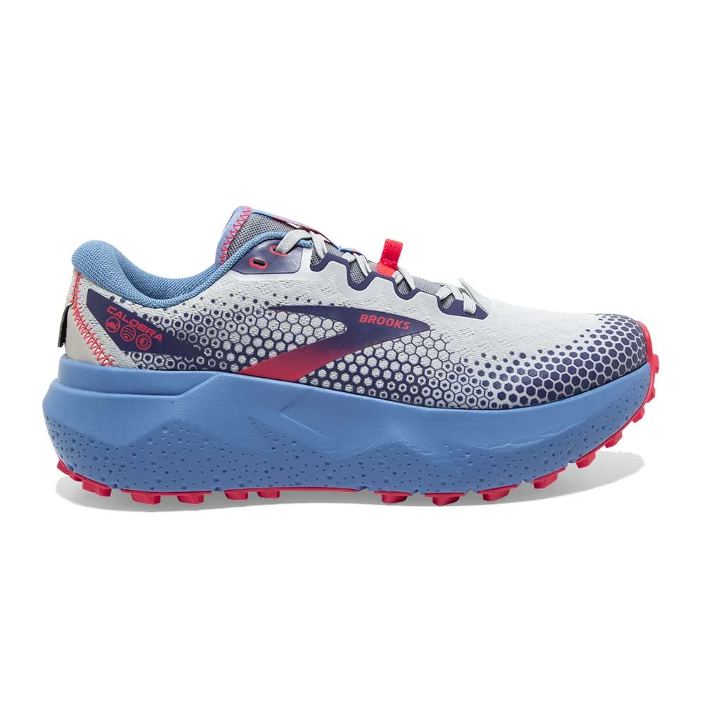 BROOKS Women's Caldera 6 Trail Running Shoe- Oyster/Blissful Blue/Pink - Regular (B) 1 BROOKS Women's Caldera 6 Trail Running Shoe- Oyster/Blissful Blue/Pink - Regular (B)