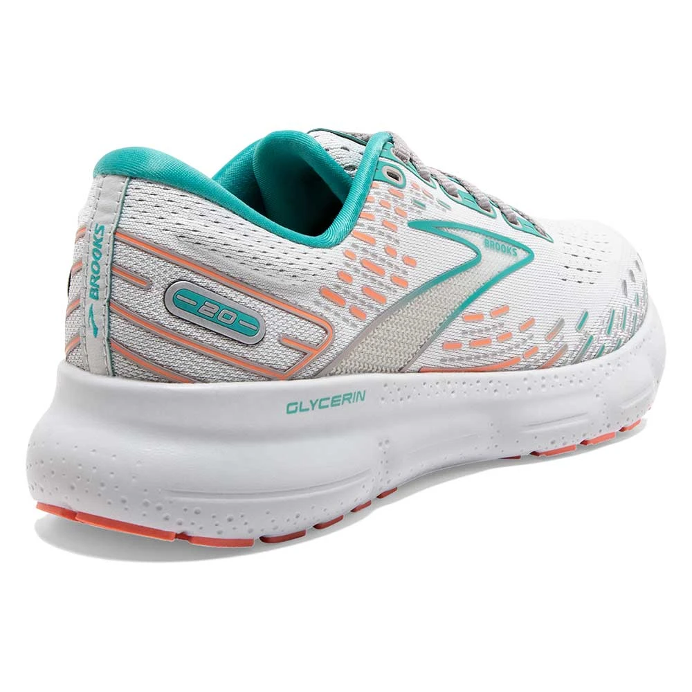 BROOKS Women's Glycerin 20 Running Shoe- Oyster/Latigo Bay/Coral - Wide (D) 4 BROOKS Women's Glycerin 20 Running Shoe- Oyster/Latigo Bay/Coral - Wide (D) - Image 4
