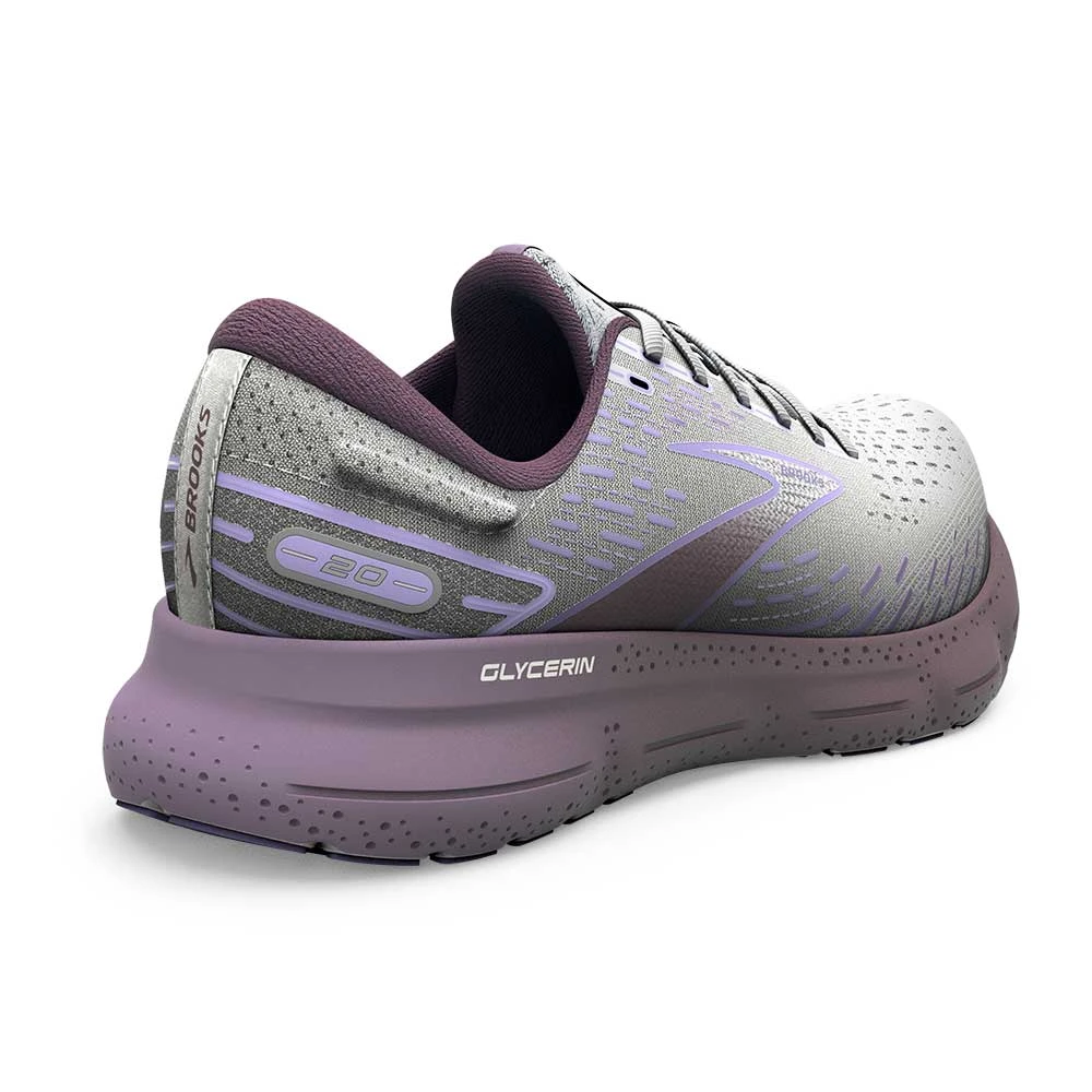 BROOKS Women's Glycerin 20 Running Shoe- White/Orchid/Lavender - Regular (B) 4 BROOKS Women's Glycerin 20 Running Shoe- White/Orchid/Lavender - Regular (B) - Image 4