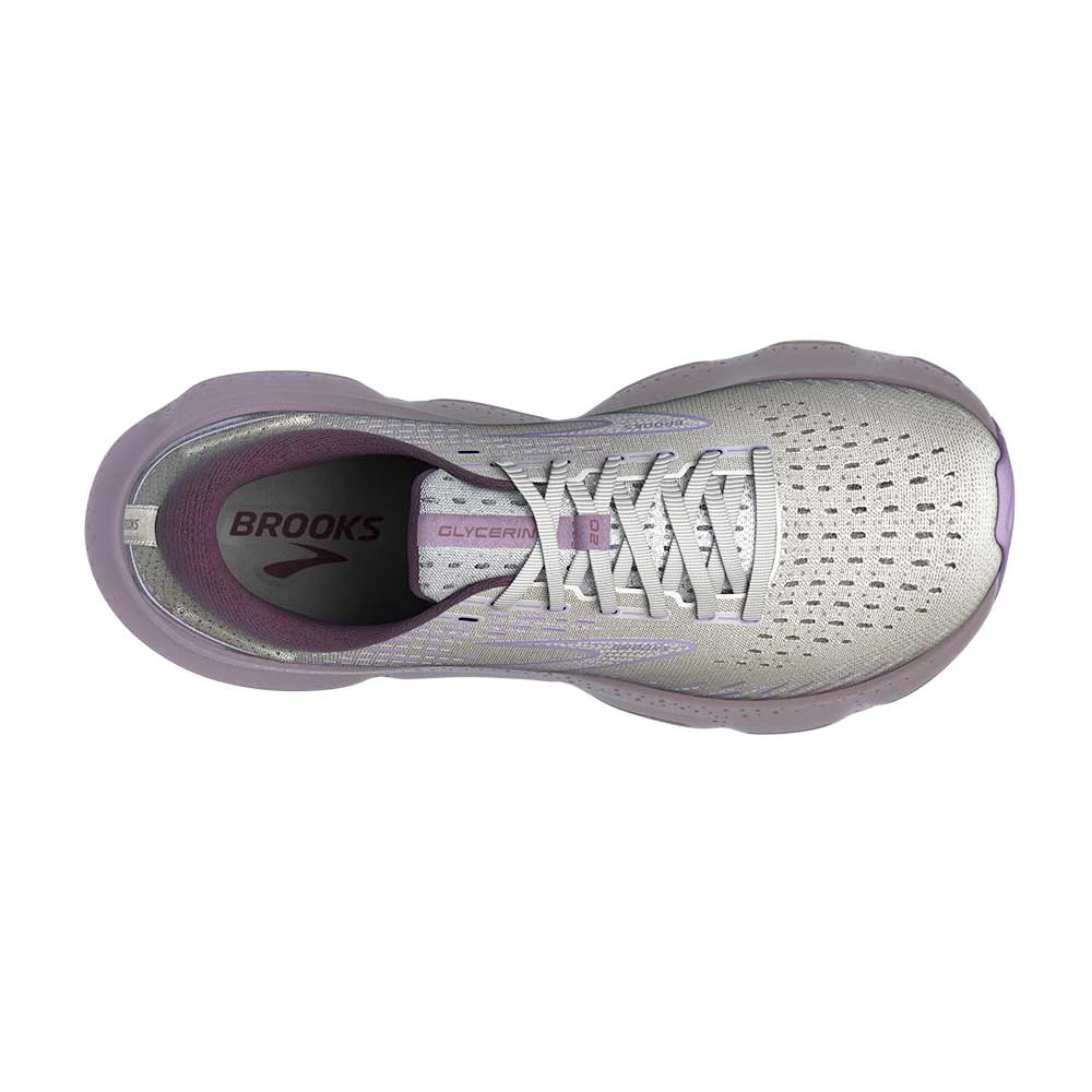 BROOKS Women's Glycerin 20 Running Shoe- White/Orchid/Lavender - Regular (B) 6 BROOKS Women's Glycerin 20 Running Shoe- White/Orchid/Lavender - Regular (B) - Image 6