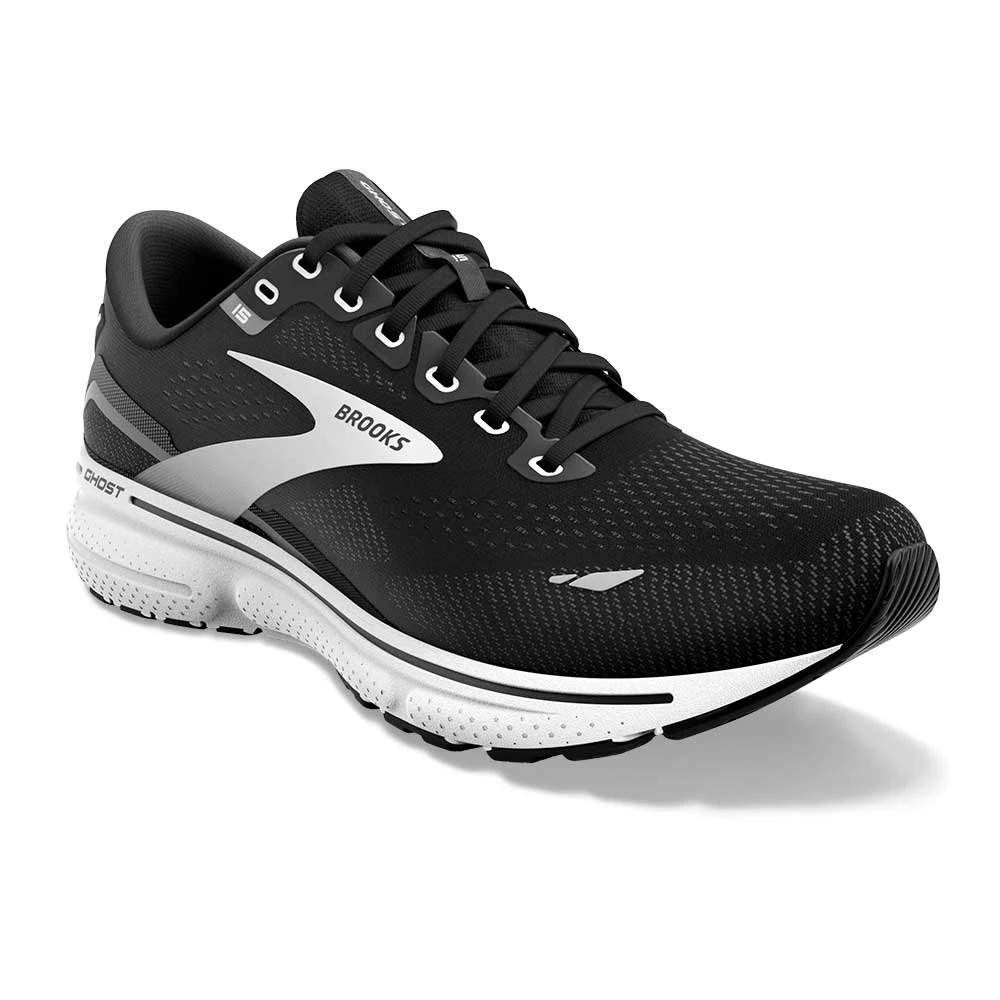 BROOKS Women's Ghost 15 Running Shoe - Black/Blackened Pearl/White- Wide (D) 2 BROOKS Women's Ghost 15 Running Shoe - Black/Blackened Pearl/White- Wide (D) - Image 2