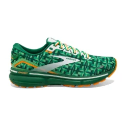 Soccer Shoes Shop 23 BROOKS Women's Ghost 15 Run Lucky - Green/White/Orange- Regular (B)