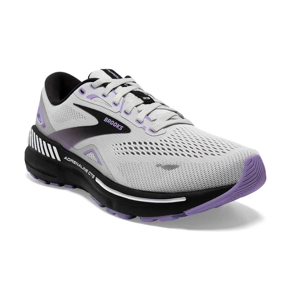 BROOKS Women's Adrenaline GTS 23 Running Shoe - Grey/Black/Purple- Wide (D) 2 BROOKS Women's Adrenaline GTS 23 Running Shoe - Grey/Black/Purple- Wide (D) - Image 2