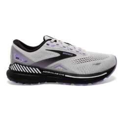 BROOKS Women's Adrenaline GTS 23 Running Shoe - Grey/Black/Purple- Regular (B)