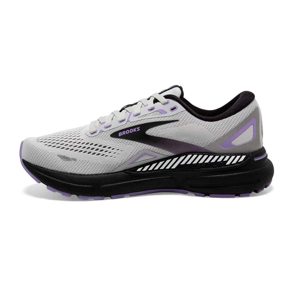 BROOKS Women's Adrenaline GTS 23 Running Shoe - Grey/Black/Purple- Wide (D) 3 BROOKS Women's Adrenaline GTS 23 Running Shoe - Grey/Black/Purple- Wide (D) - Image 3