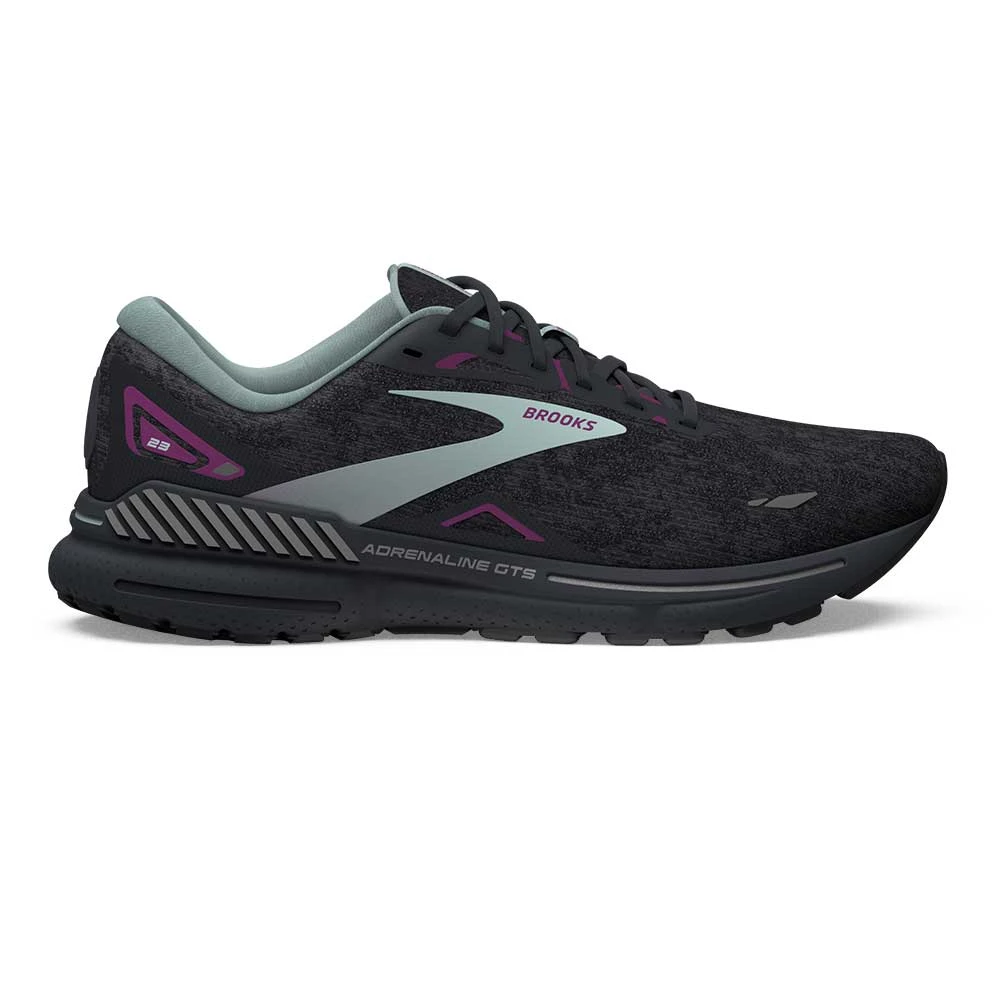 BROOKS Women's Adrenaline GTS 23 Running Shoe - Black/Light Blue/Purple- Regular (B) 1 BROOKS Women's Adrenaline GTS 23 Running Shoe - Black/Light Blue/Purple- Regular (B)