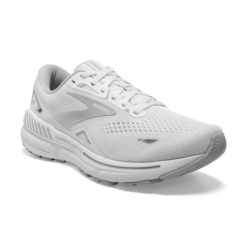 BROOKS W Adrenaline GTS 23 (D) - White/Oyster/Silver 2 BROOKS W Adrenaline GTS 23 (D) - White/Oyster/Silver - Image 2
