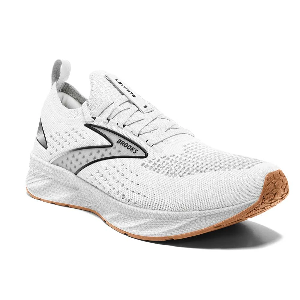 BROOKS Women's Levitate StealthFit 6 Running Shoe- White/Bran- Regular (B) 2 BROOKS Women's Levitate StealthFit 6 Running Shoe- White/Bran- Regular (B) - Image 2