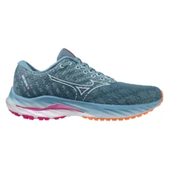 Mizuno Women's Wave Inspire 19 Running Shoe- Provincial Blue/White- Wide (D)