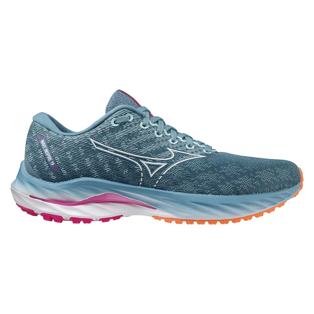 Mizuno Women's Wave Inspire 19 Running Shoe- Provincial Blue/White- Wide (D) 1 Mizuno Women's Wave Inspire 19 Running Shoe- Provincial Blue/White- Wide (D)