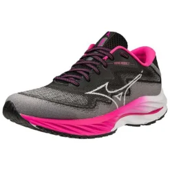 Mizuno Women's Project Zero Wave Rider 27 Running Shoe - Black/White- Regular (B) -Soccer Shoes Shop 411424 9000 07