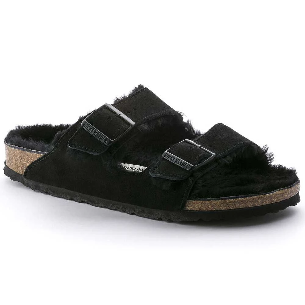 Birkenstock Arizona Shearling Sandal - Black - Regular/Wide 1 Birkenstock Arizona Shearling Sandal - Black - Regular/Wide