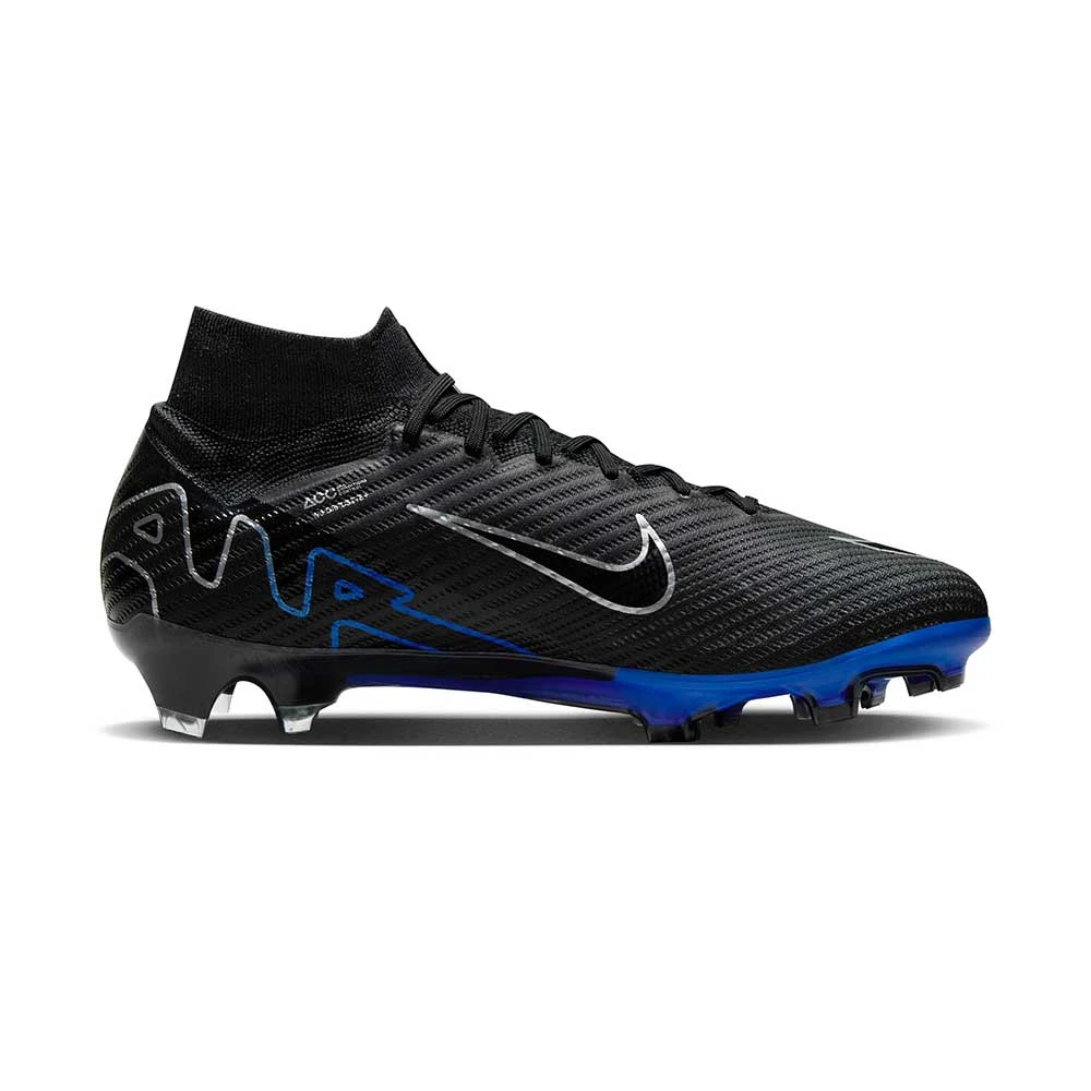 Nike Zoom Mercurial Superfly 9 Elite FG Soccer Cleat - Black/Chrome-Hyper Royal- Regular (D) 1 Nike Zoom Mercurial Superfly 9 Elite FG Soccer Cleat - Black/Chrome-Hyper Royal- Regular (D)