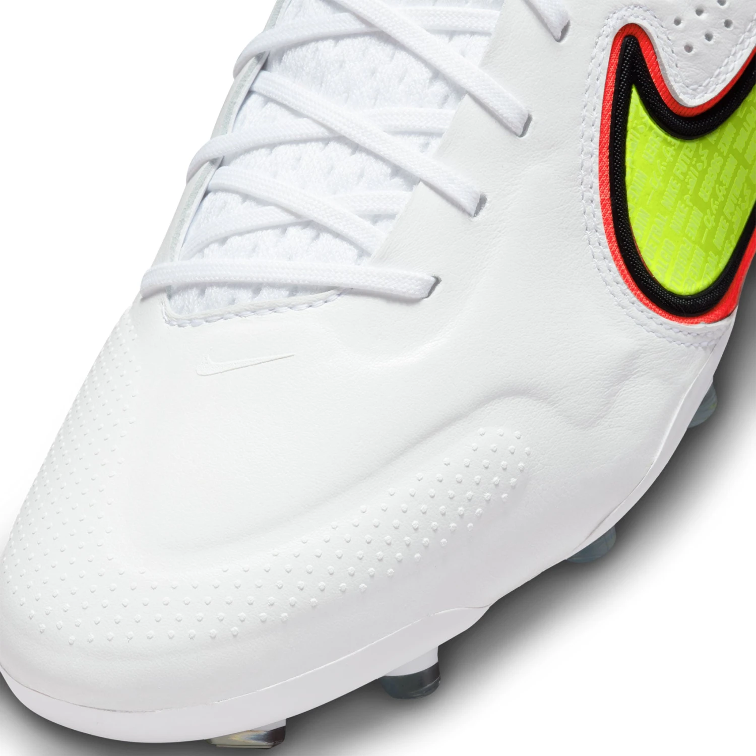 Nike Unisex Tiempo Legend 9 Elite FG Soccer Shoe - White/Volt/Bright Crimson - Regular (D) 8 Nike Unisex Tiempo Legend 9 Elite FG Soccer Shoe - White/Volt/Bright Crimson - Regular (D) - Image 8