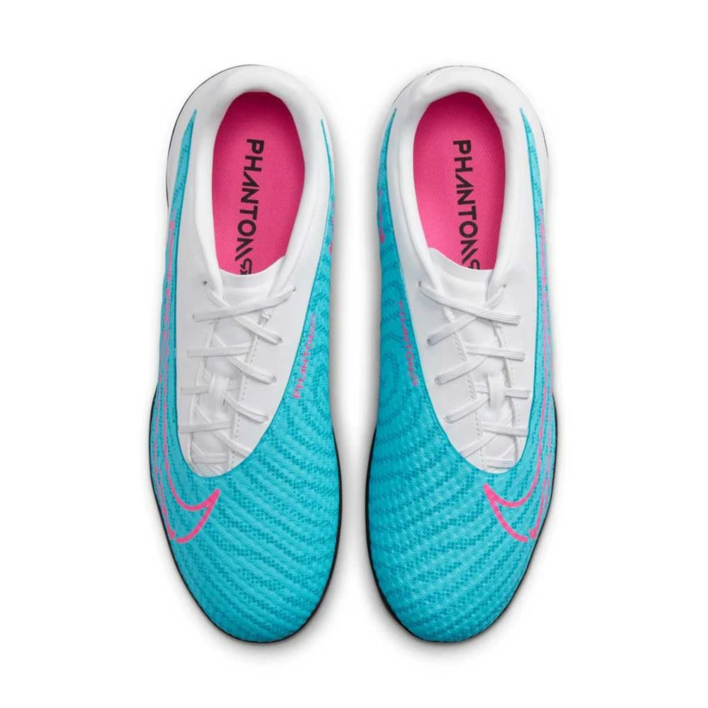 Nike Unisex Phantom GX Academy IC/Court Soccer Shoe - Baltic Blue/Pink Blast/White - Regular (D) 4 Nike Unisex Phantom GX Academy IC/Court Soccer Shoe - Baltic Blue/Pink Blast/White - Regular (D) - Image 4