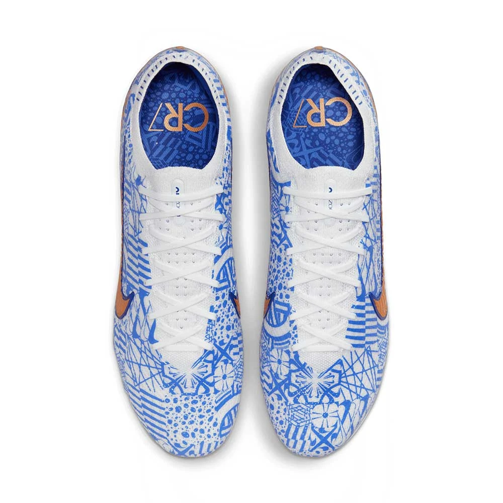 Unisex Nike Mercurial Zoom Vapor 15 Elite CR7 FG Soccer Shoe - White/Metallic Copper - Regular (D) 6 Unisex Nike Mercurial Zoom Vapor 15 Elite CR7 FG Soccer Shoe - White/Metallic Copper - Regular (D) - Image 6