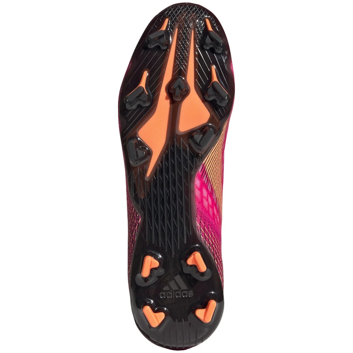 ADIDAS Unisex X Ghosted .2 FG Soccer Shoes - Shock Pink/Core Black/Screaming Orange 3 ADIDAS Unisex X Ghosted .2 FG Soccer Shoes - Shock Pink/Core Black/Screaming Orange - Image 3