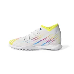 ADIDAS Unisex Predator Edge .3 TF Soccer Shoe - Ftwr White/Solar Yellow/Powder Blue - Regular (D)