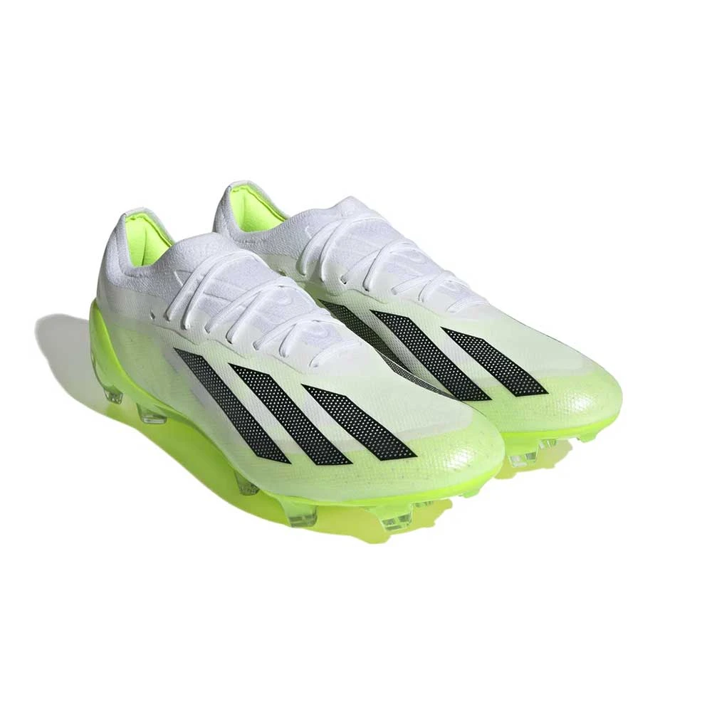 Unisex Adidas X CRAZYFAST.1 FG Soccer Shoe - Cloud White/ Core Black/ Lucid Lemon - Regular (D) 2 Unisex Adidas X CRAZYFAST.1 FG Soccer Shoe - Cloud White/ Core Black/ Lucid Lemon - Regular (D) - Image 2