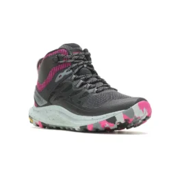 Merrell Women's Antora 3 Mid Waterproof Boot - Black/Fuchsia - Regular (B) -Soccer Shoes Shop MRLW J067582 WHT 020722 S23 045