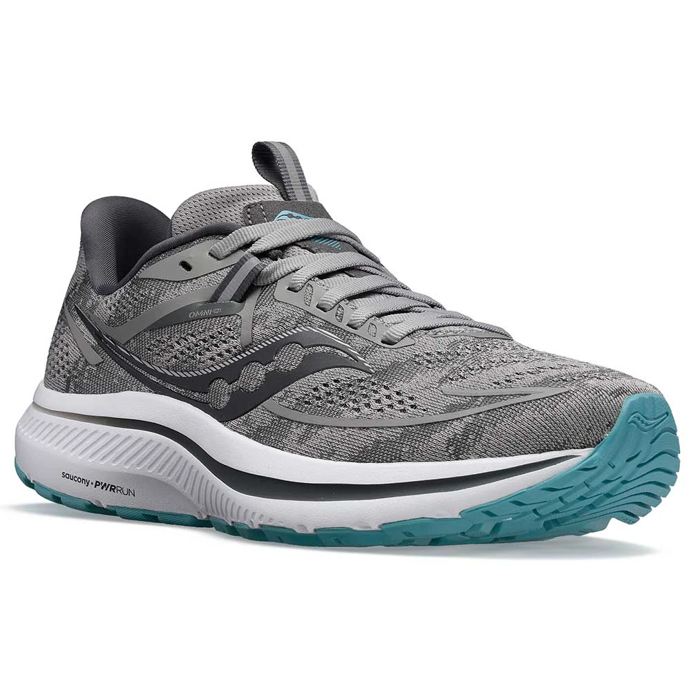Saucony Women's Omni 21 Running Shoe- Alloy/Rainfall- Regular (B) 2 Saucony Women's Omni 21 Running Shoe- Alloy/Rainfall- Regular (B) - Image 2