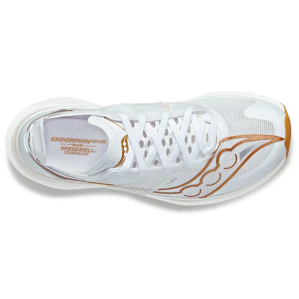 Saucony Women's Endorphin Elite Running Shoe- White/Gold- Regular (B) 4 Saucony Women's Endorphin Elite Running Shoe- White/Gold- Regular (B) - Image 4