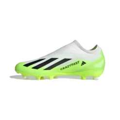 ADIDAS Unisex X Crazyfast .3 Laceless FG Soccer Cleat - Cloud White / Core Black / Lucid Lemon- Regular (D) -Soccer Shoes Shop X CRAZYFAST.3 LL FG White HQ4515 06 standard