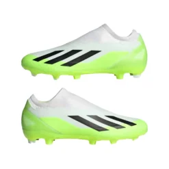 ADIDAS Unisex X Crazyfast .3 Laceless FG Soccer Cleat - Cloud White / Core Black / Lucid Lemon- Regular (D) -Soccer Shoes Shop X CRAZYFAST.3 LL FG White HQ4515 09 standard