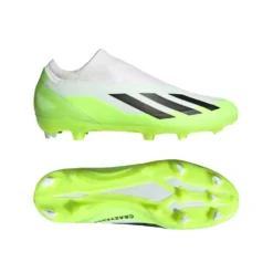 ADIDAS Unisex X Crazyfast .3 Laceless FG Soccer Cleat - Cloud White / Core Black / Lucid Lemon- Regular (D) -Soccer Shoes Shop X CRAZYFAST.3 LL FG White HQ4515 22 model